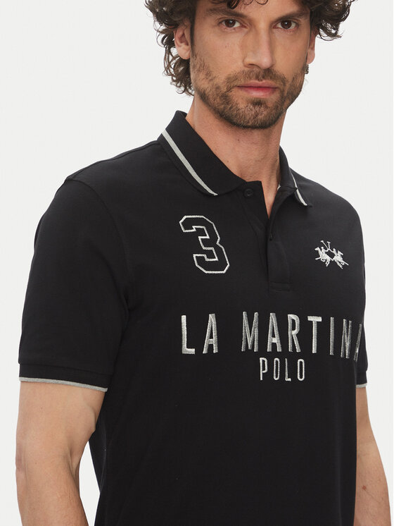 La Martina La Martina Поло Yeshayahu MAP320 PK001 Чорний Regular Fit