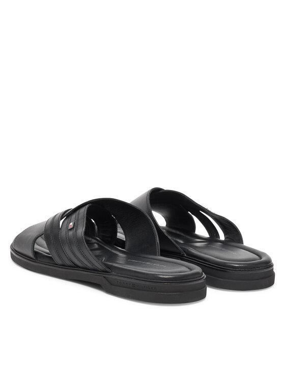 Tommy Hilfiger Nazouváky Tommy Hilfiger Premium Hilfiger Cc Lth Sandal FM0FM05504 Černá