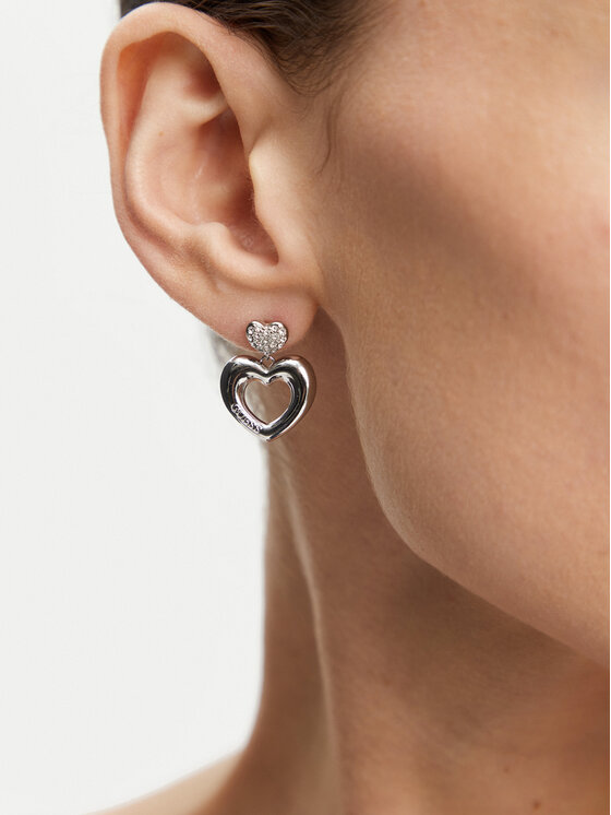 Guess Naušnice Guess JUBE05209JW Stříbrná