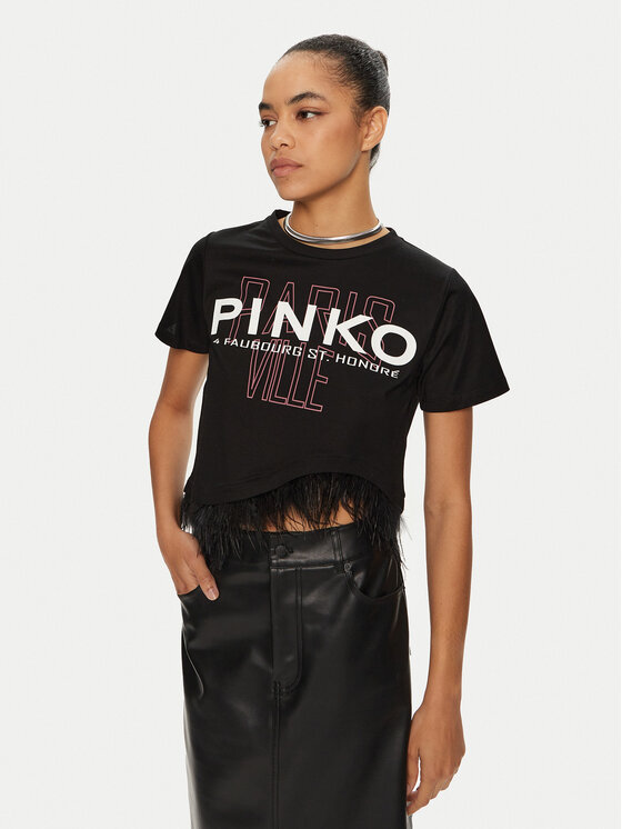 PINKO PINKO Футболка Martignano 103130 A1LV Чорний Regular Fit