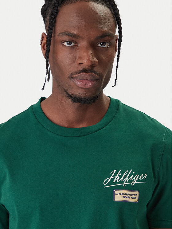 Tommy Hilfiger Tommy Hilfiger Camiseta Modern Ath Graphic MW0MW41471 Verde Regular Fit