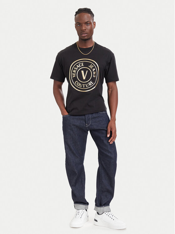 Versace Jeans Couture Versace Jeans Couture Camiseta 80GAHT02 CJ00T Negro Regular Fit