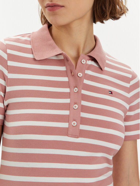 Tommy Hilfiger Tommy Hilfiger Polo marškinėliai 1985 WW0WW39530 Rožinė Slim Fit