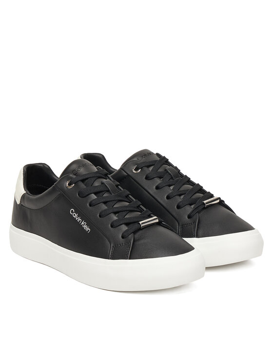 Calvin Klein Sneakers Calvin Klein Vulc Lace Up Lth/Moire Bt HW0HW02747 Negru