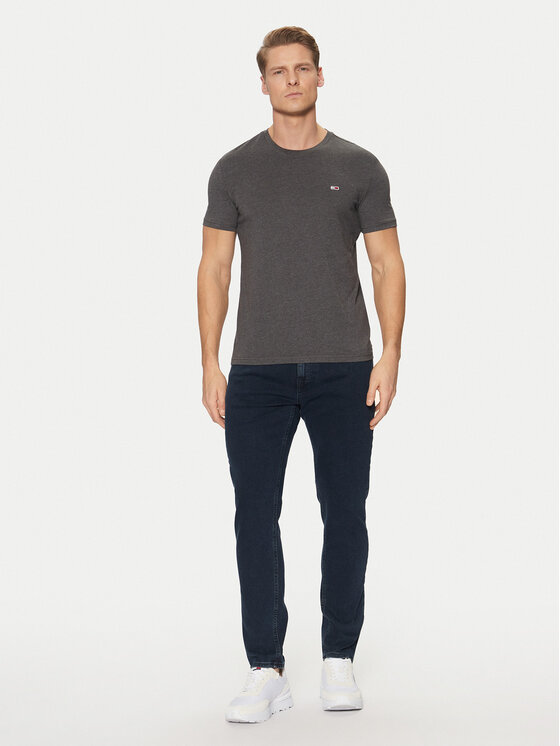 Tommy Jeans Tommy Jeans Majica Jaspe DM0DM20363 Siva Slim Fit