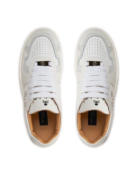 PHILIPP PLEIN Снікерcи PHILIPP PLEIN Mix Leather Lo Top Sneakers SADS USC0545 PLE010N 01 Білий