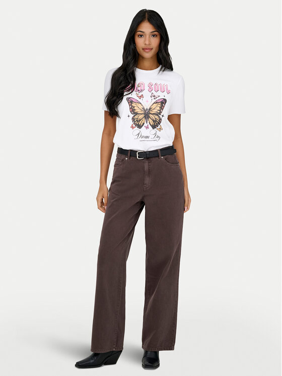 ONLY ONLY Póló Lucy 15366031 Fehér Loose Fit