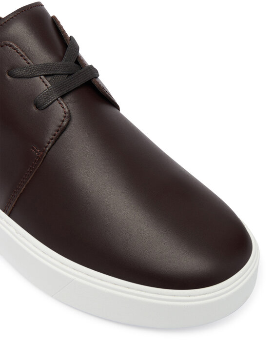 Calvin Klein Sneakersy Calvin Klein Hybrid Clean Cup Derby Lth HM0HM02011 Bordowy