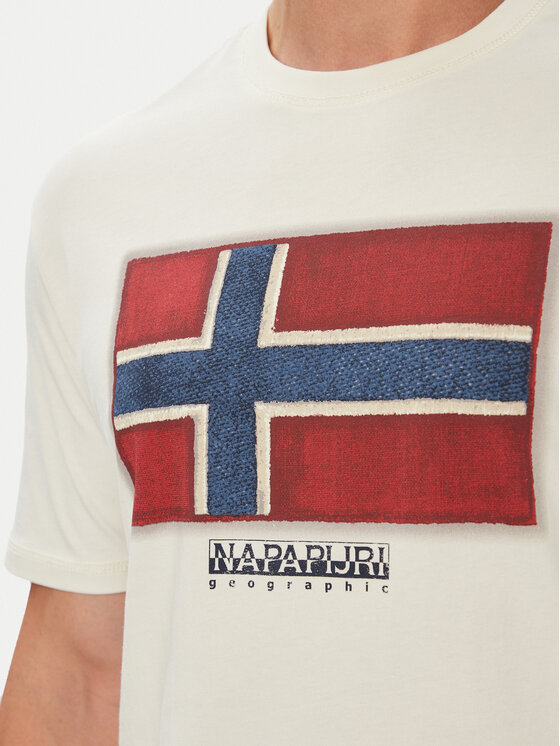 Napapijri Napapijri Camiseta S-Flag Tiki Ss NP0A8A6IN1A1 Blanco Regular Fit