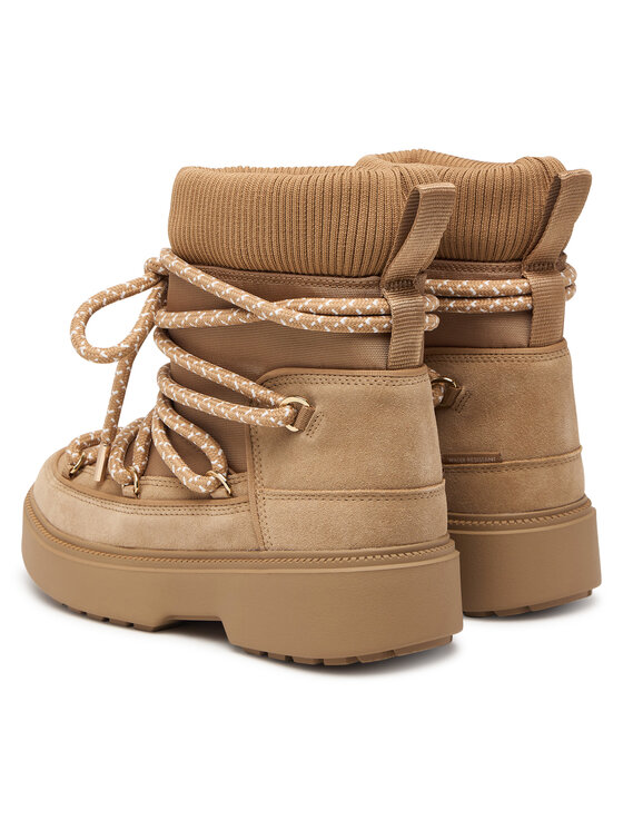 Tommy Hilfiger Botas de nieve Tommy Hilfiger Lace-Up Water Resist Snow Boot FW0FW09546 Beis