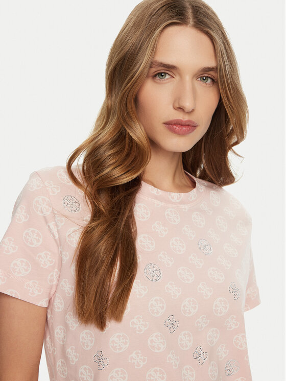 Guess Guess Футболка V4YI04 I3Z14 Рожевий Regular Fit