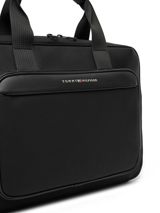 Tommy Hilfiger Geantă pentru laptop Tommy Hilfiger Th Foundation Computer Bag AM0AM13626 Negru