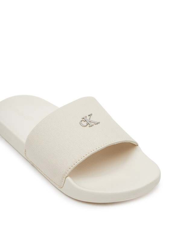 Calvin Klein Jeans Klapki Calvin Klein Jeans Slide Monogram Hardware YW0YW01713 Écru
