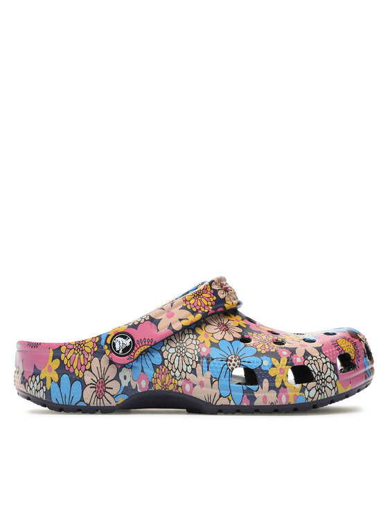 Crocs Şlapi Crocs Crocs Classic Retro Floral Clog 208954 Bleumarin