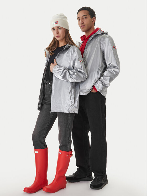 Hunter Hunter Dežna jakna HARU0008261 Srebrna Regular Fit