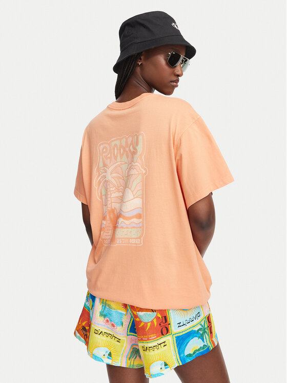 Roxy Roxy Camiseta Enzyme Wash ERJZT05966 Naranja Oversize