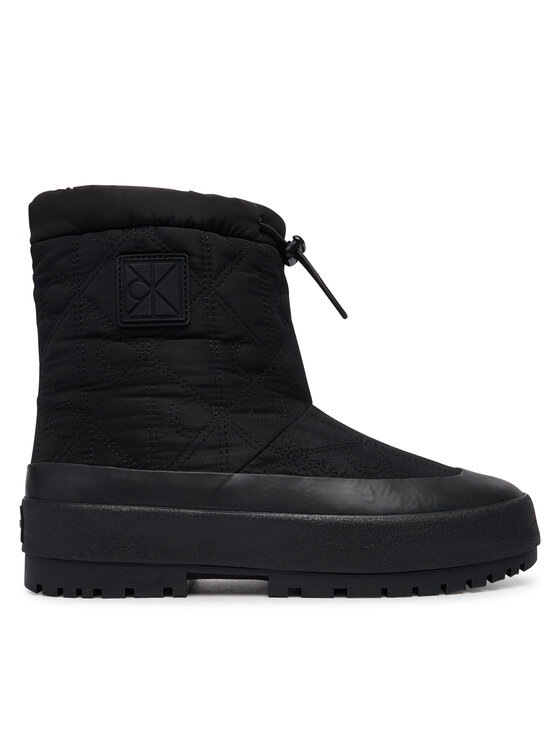 Calvin Klein Čizme za snijeg Calvin Klein Vulc Flatform Snowboot Nyl Aop HW0HW03437 Crna