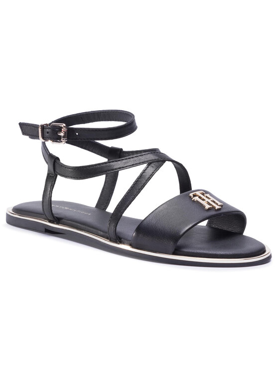 Tommy Hilfiger Sandali Tommy Hilfiger Th Hardware Flat Sandal FW0FW05021 Nero