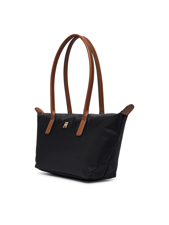 Tommy Hilfiger Táska Tommy Hilfiger Popette East West Tote AW0AW19211 Fekete