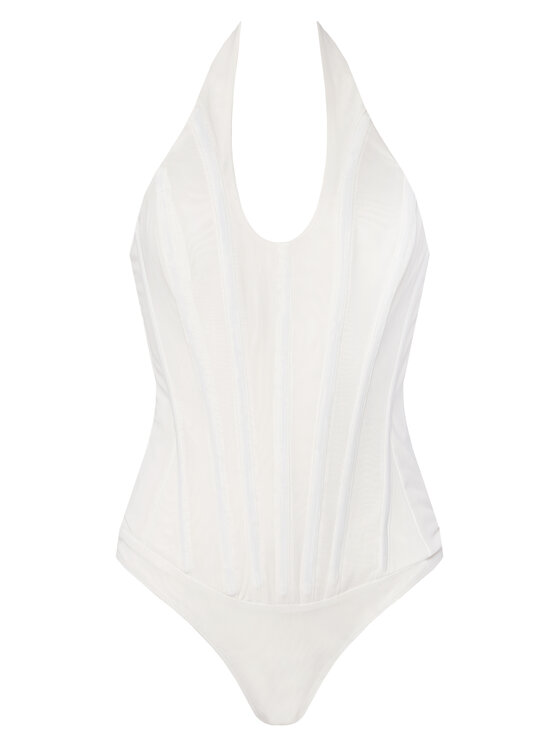 Bardot Bardot κορμάκι Trey Halter Neck 60030TB Λευκό Slim Fit