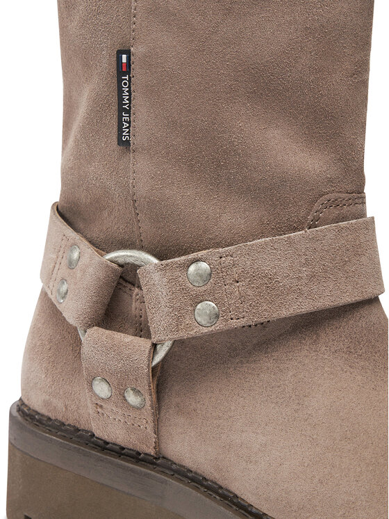 Tommy Jeans Stivaletti Tommy Jeans Tjw Urban Biker Boot Suede EN0EN02729 Grigio