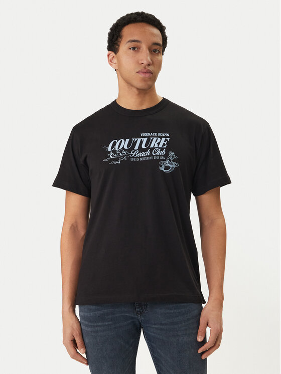 Versace Jeans Couture Versace Jeans Couture Camiseta 80GAHT10 CJ00T Negro Regular Fit
