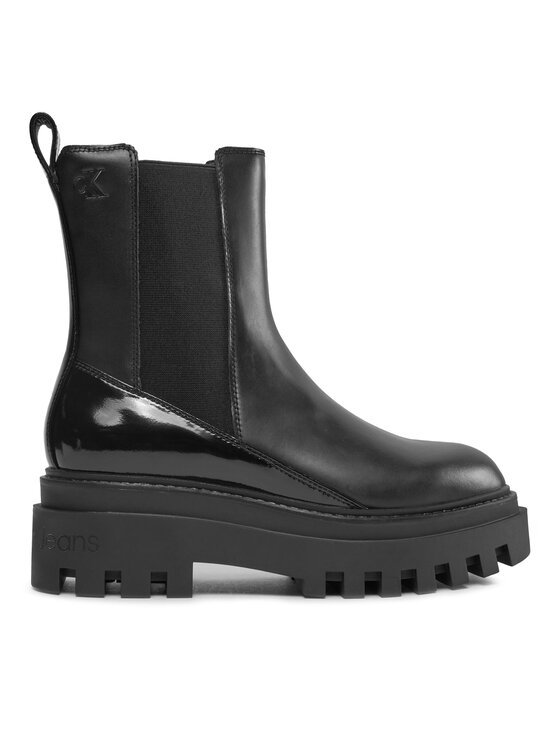 Calvin Klein Jeans Štibletai Calvin Klein Jeans Chunky Boot Chelsea Lth Mg Sat YW0YW01286 Juoda