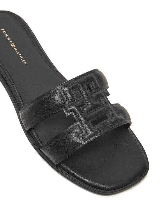Tommy Hilfiger Natikači Tommy Hilfiger Th Logo Strap Mule FW0FW08671 Črna
