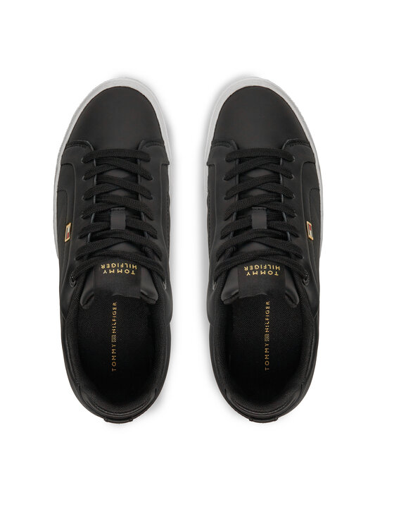 Tommy Hilfiger Sportcipők Tommy Hilfiger Icon Court Sneaker Flag FW0FW08327 Fekete