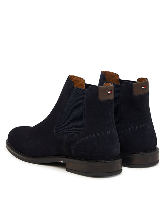 Tommy Hilfiger Μποτάκια με λάστιχο Tommy Hilfiger Corporate Dressy Suede Chelsea FM0FM05953 Σκούρο μπλε