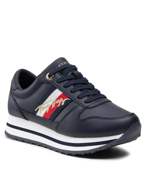 Tommy Hilfiger Сникърси Tommy Hilfiger Th Signature Runner Sneaker FW0FW05218 Тъмносин