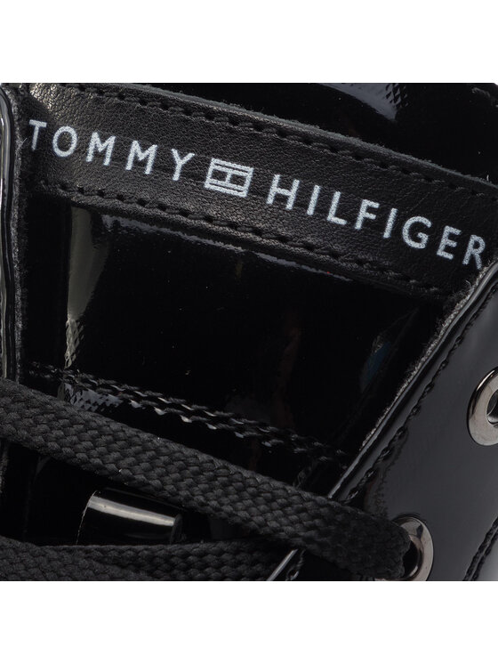 Tommy Hilfiger Ботуши Tommy Hilfiger Lace-Up Bootie T4A5-30445-0765 M Черен