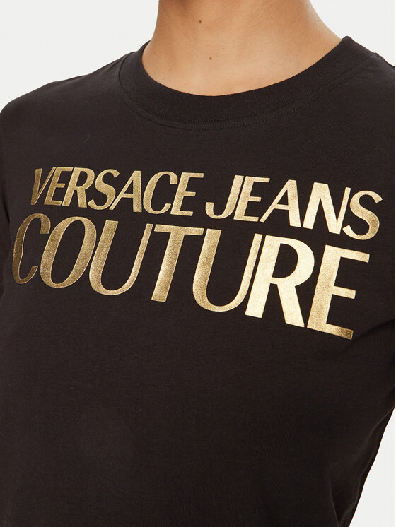 Versace Jeans Couture Versace Jeans Couture Футболка 78HAHT01 Чорний Regular Fit