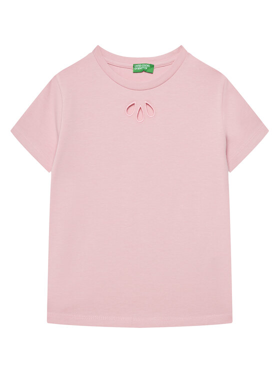 United Colors Of Benetton United Colors Of Benetton Majica 3P4ZC10O0 Roza Slim Fit