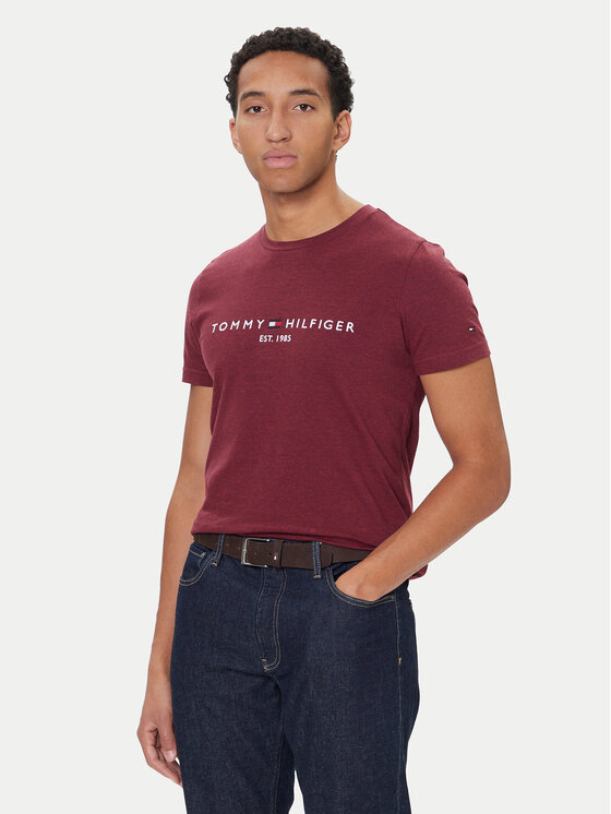 Tommy Hilfiger Tommy Hilfiger Majica Logo MW0MW11797 Rdeča Slim Fit