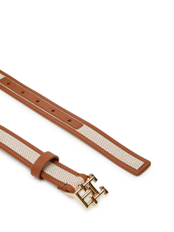 Tommy Hilfiger Curea de Damă Tommy Hilfiger Th Logo 2.5 Canvas AW0AW17249 Maro