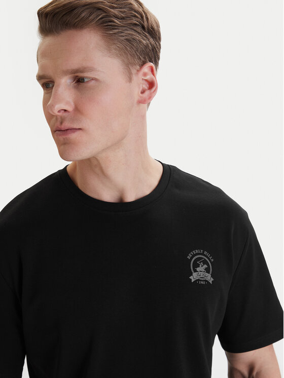 Beverly Hills Polo Club Beverly Hills Polo Club Camiseta W126-BHMTS-1021-48X Negro Regular Fit