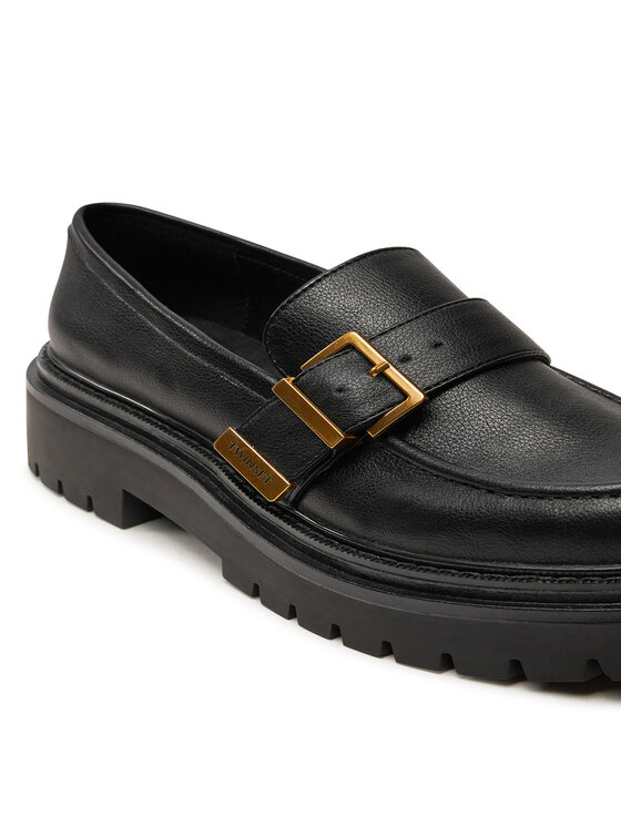 TWINSET Čevlji brez vezalk TWINSET Mocassino 242TCP044 Črna