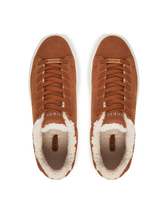 Guess Sneakersy Guess FMFBAN LEP12 Hnedá