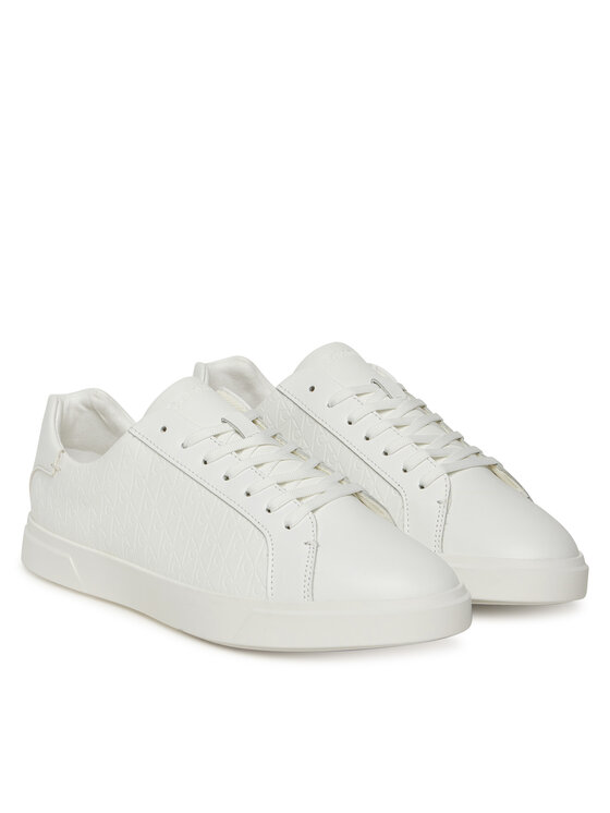 Calvin Klein Laisvalaikio batai Calvin Klein Low Pro Cups Lace Up Lth Aop HW0HW02817 Balta