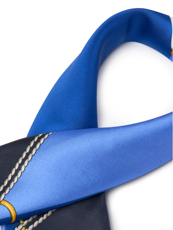 LAUREN RALPH LAUREN Hedvábný šátek LAUREN RALPH LAUREN Colour-Blocked Anchor-Crest 454P09785003 Modrá