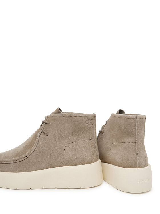 Calvin Klein Trzewiki Calvin Klein Flatf Lace Up Apr Cut Boot HW0HW03273 Beżowy