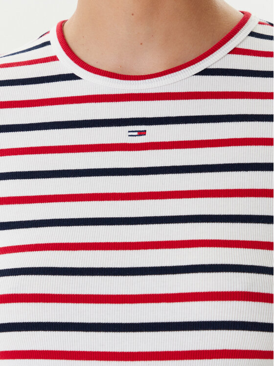 Tommy Jeans Tommy Jeans Majica Essential DW0DW17383 Pisana Slim Fit