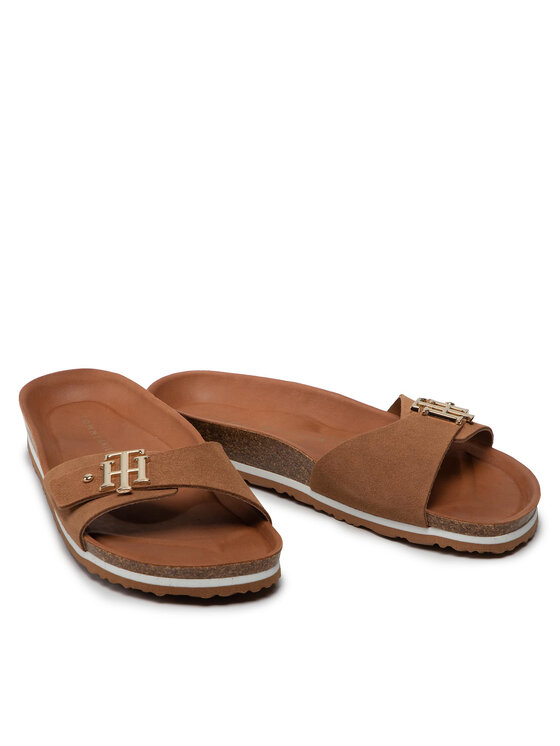 Tommy Hilfiger Šlepetės Tommy Hilfiger Th Molded Footbed Flat Sandal FW0FW06244 Ruda