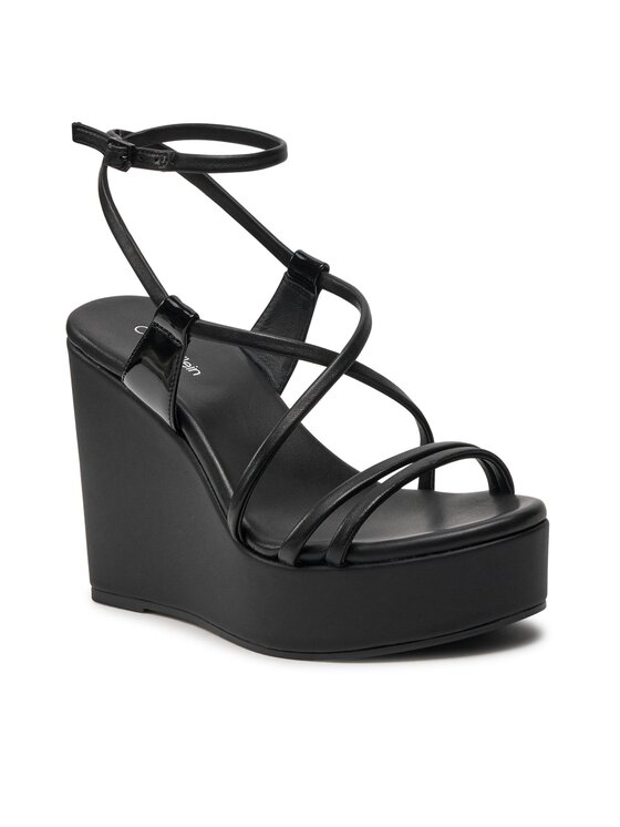 Calvin Klein Basutės Calvin Klein Wedge Sandal 70 Lth HW0HW01952 Juoda