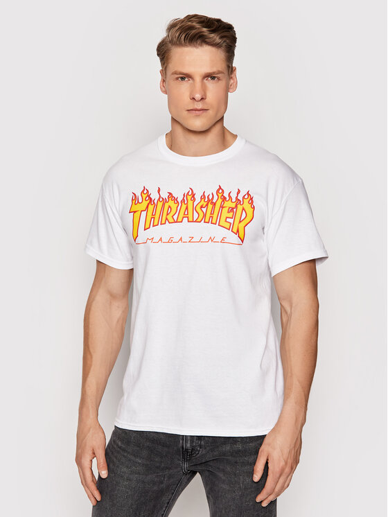 Thrasher Thrasher Póló Flame Fehér Regular Fit