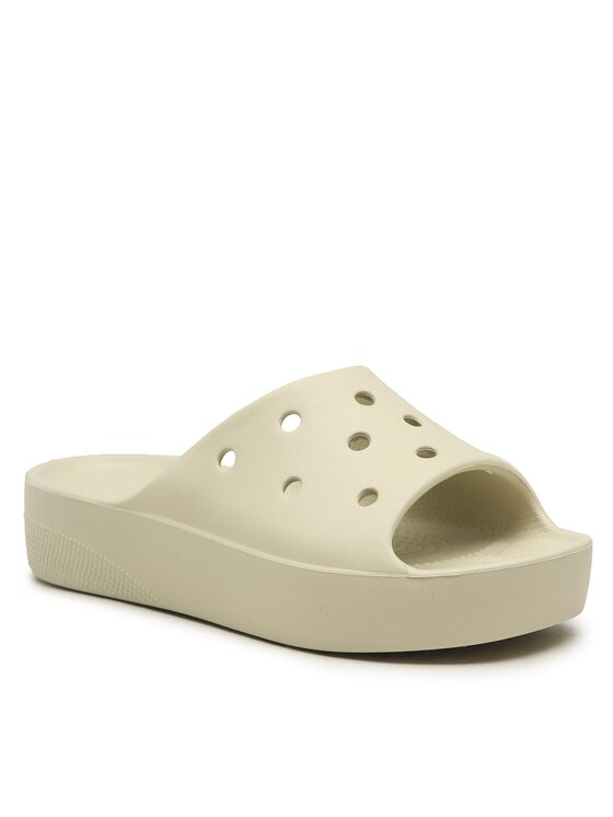 Crocs Klapki Crocs Classic Platform Slide 208180 Beżowy