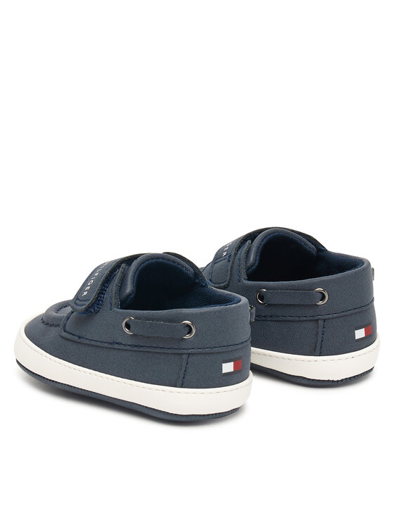 Tommy Hilfiger Pusbačiai Tommy Hilfiger Low Cut Velcro T0B9-34331-0700 Tamsiai mėlyna