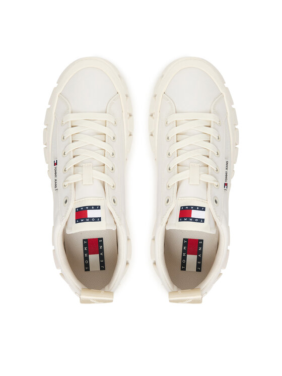 Tommy Jeans Laisvalaikio batai Tommy Jeans Tjw Flatform Chunky Sneaker EN0EN03036 Écru