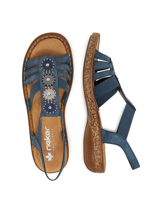 Rieker Sandali Rieker 628G9-16 Mornarsko modra